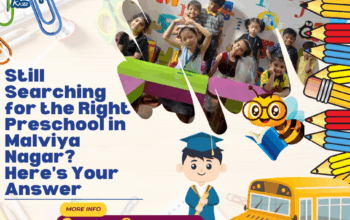 Happy children learning at a preschool in Malviya Nagar.